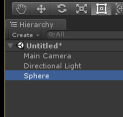 adding a sphere in unity