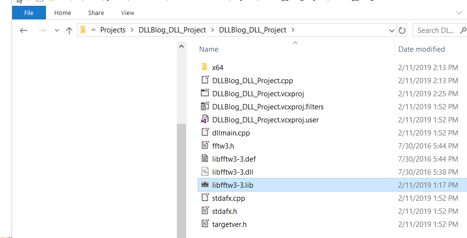 Put lib file header file and dll in path